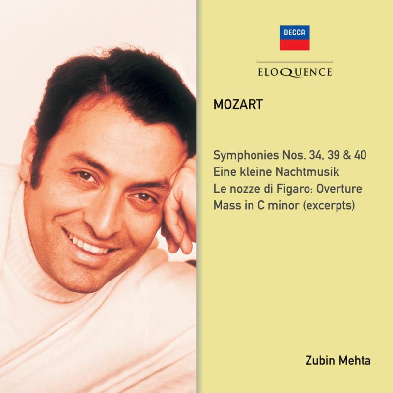 Picture of Zubin Mehta; Various Orchestras - Mozart: Symphonies Nos. 34, 39, 40; Eine Kleine Nachtmusik