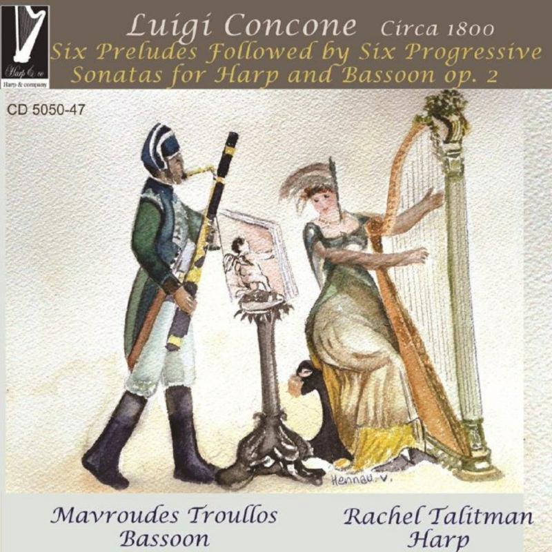 Picture of Rachel Talitman & Mavroudes Troullos - Concone Luigi: Six Preludes followed by Six Progressive Sonatas for Harp and Bassoon, Op.2