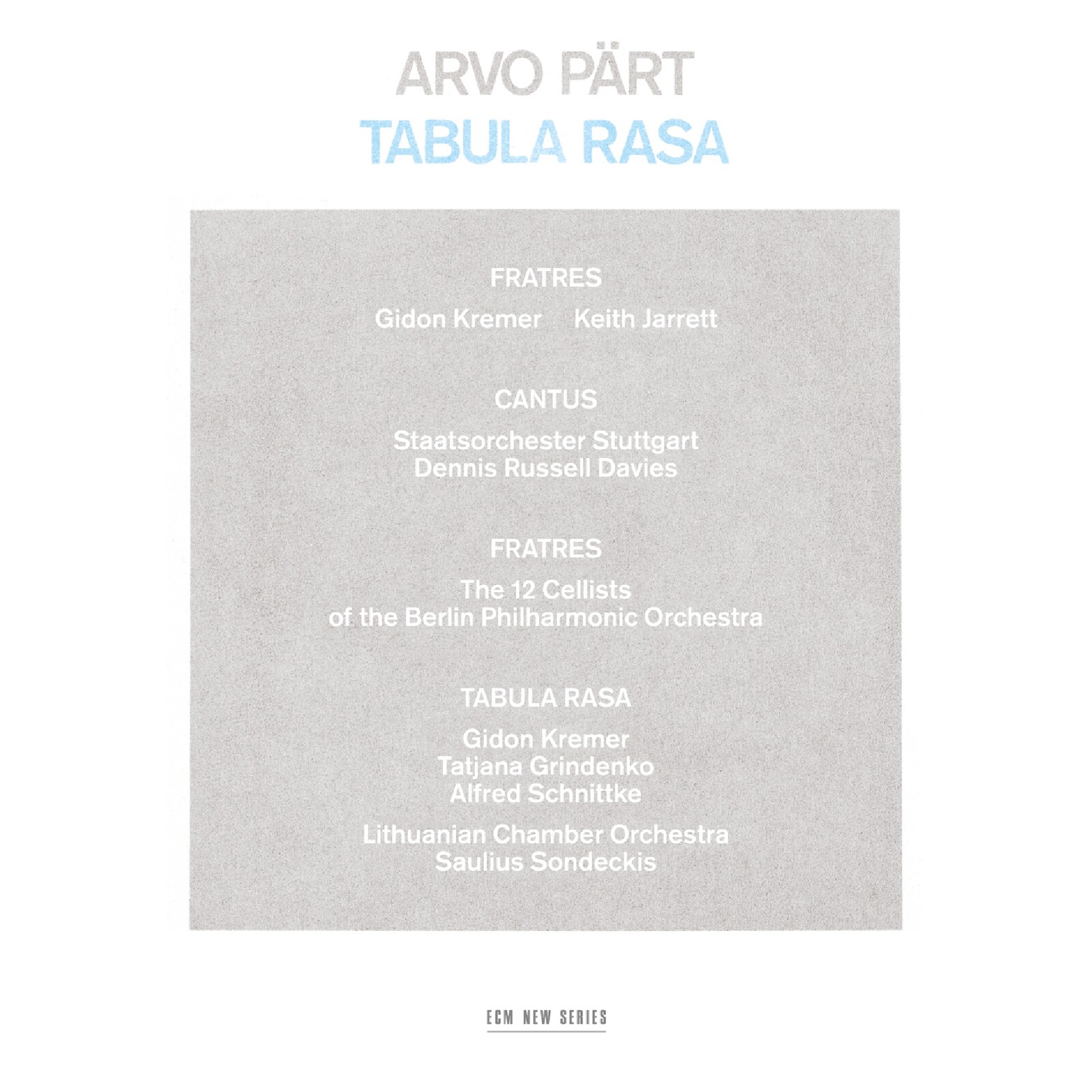 Picture of Gidon Kremer, Keith Jarrett, & Dennis Russell Davies - Arvo Part: Tabula rasa