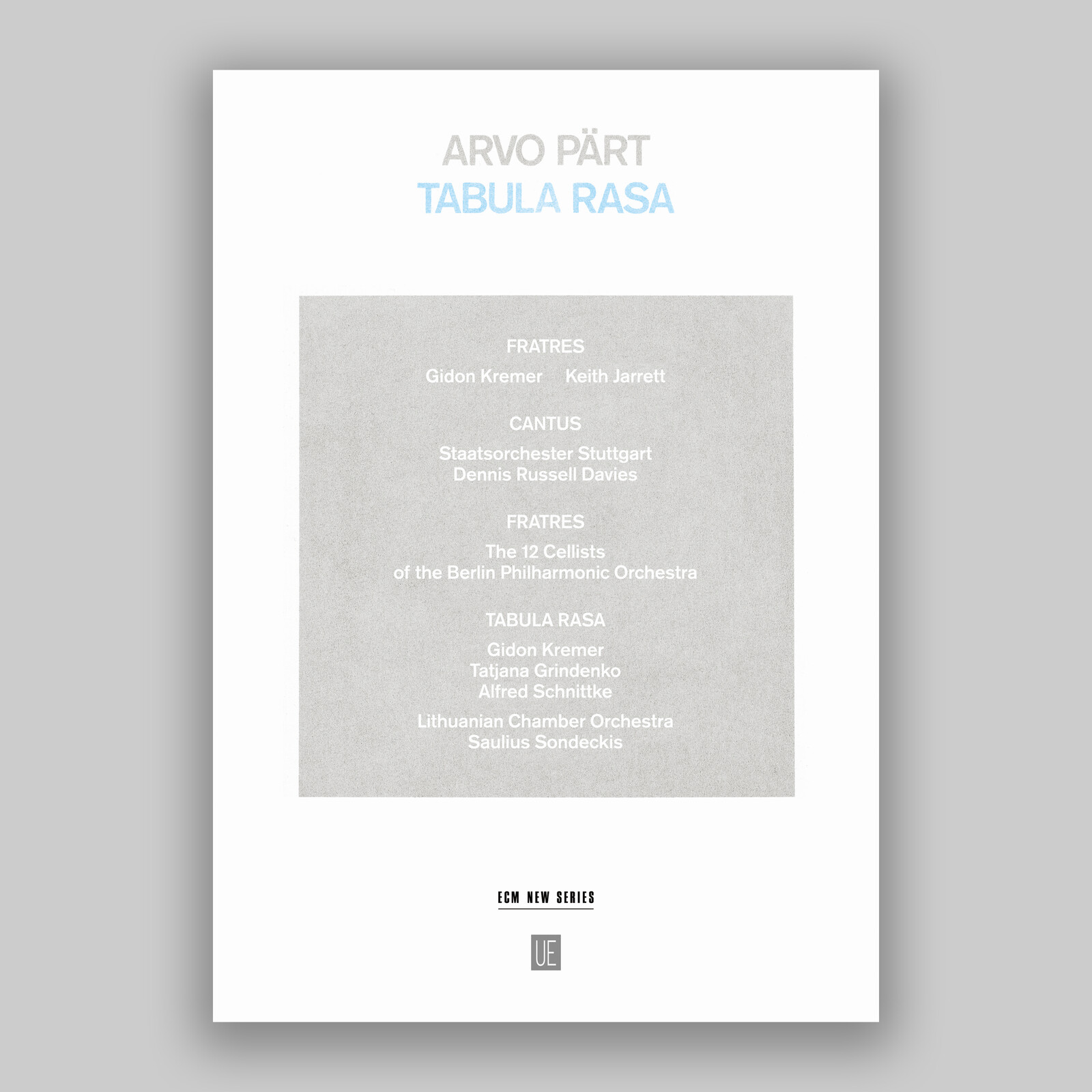 Picture of Gidon Kremer, Keith Jarrett, Staatsorchester Stuttgart & Dennis Russell Davies - Arvo Part: Tabula Rasa (Deluxe Edition)