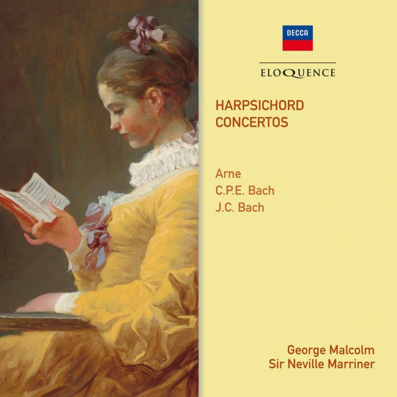Picture of George Malcolm; ASMIF, Sir Neville Marriner - Arne, C.P.E. Bach, J.C. Bach: Harpsichord Concertos