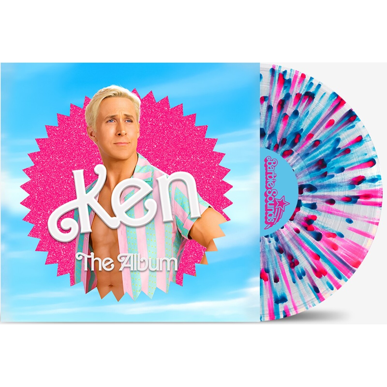 Picture of Various Artists - Barbie The Album - Soundtrack (Ken Exclusive Cover, Clear w/ Pink & Blue Splatter Vinyl)
