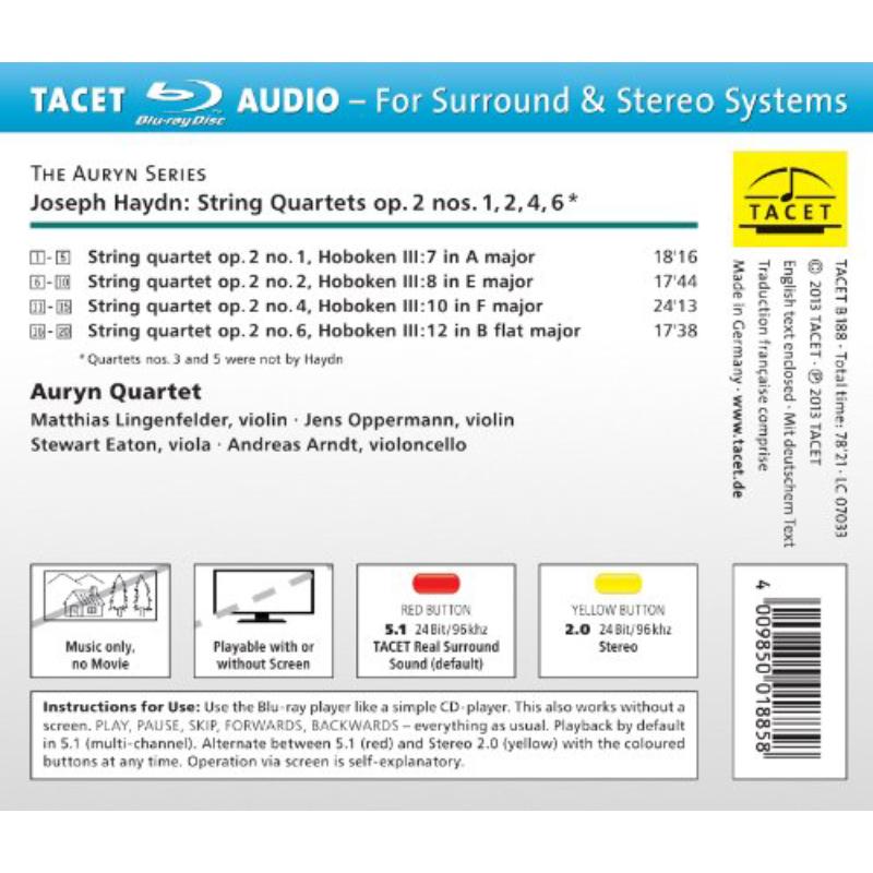 Picture of Auryn Quartet - Auryn's Haydn: op. 2  - Auryn Series XXVII