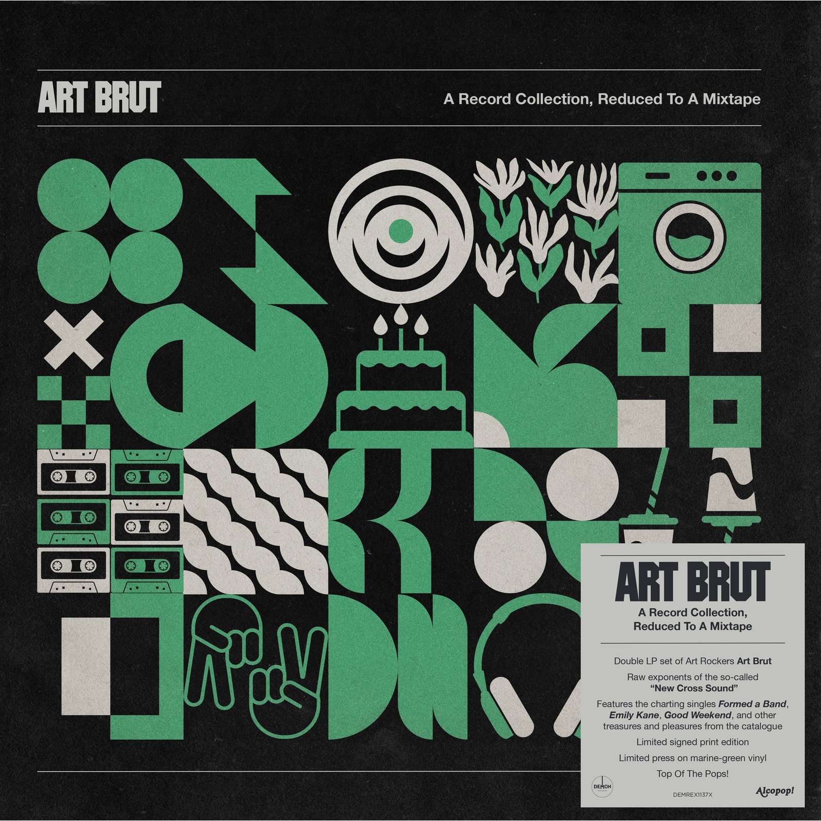 Picture of Art Brut - A Record Collection, Reduced To A Mixtape Signed Edition Indies Exclusive 2LP Green Vinyl