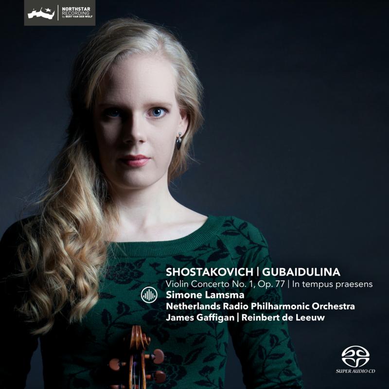 Picture of Simone Lamsma, Netherlands Radio Philharmonic Orchestra, James Gaffigan & Reinbeert de Leeuw - Shostakovich: Violin Concerto No. 1, Op. 77 / Gubaidulina: In tempus prae