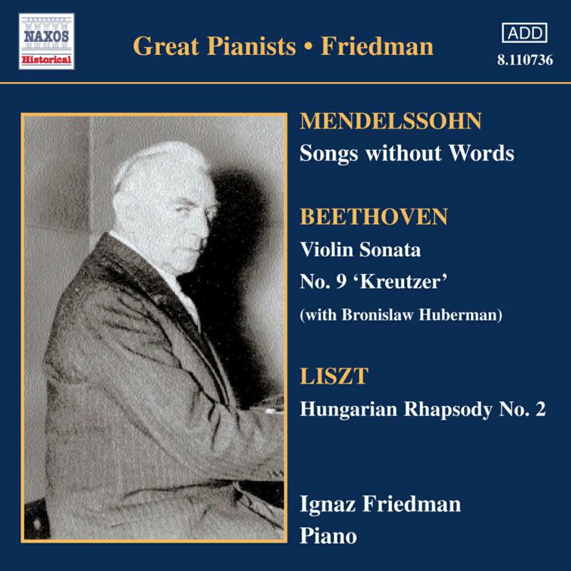 Picture of Ignaz Friedman - MENDELSSOHN: Songs without Words