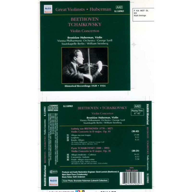 Picture of Huberman - TCHAIKOVSKY / BEETHOVEN: Violin Concertos