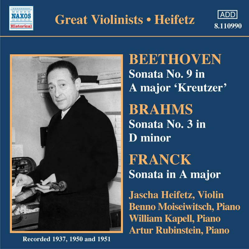 Picture of Jascha Heifetz Violin: Benno M - BEETHOVEN / BRAHMS / FRANCK: Violin Sonatas