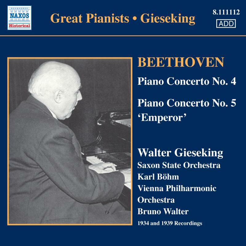 Picture of Gieseking:Vienna Po:Bohm - BEETHOVEN: Piano Concertos Nos. 4 and 5