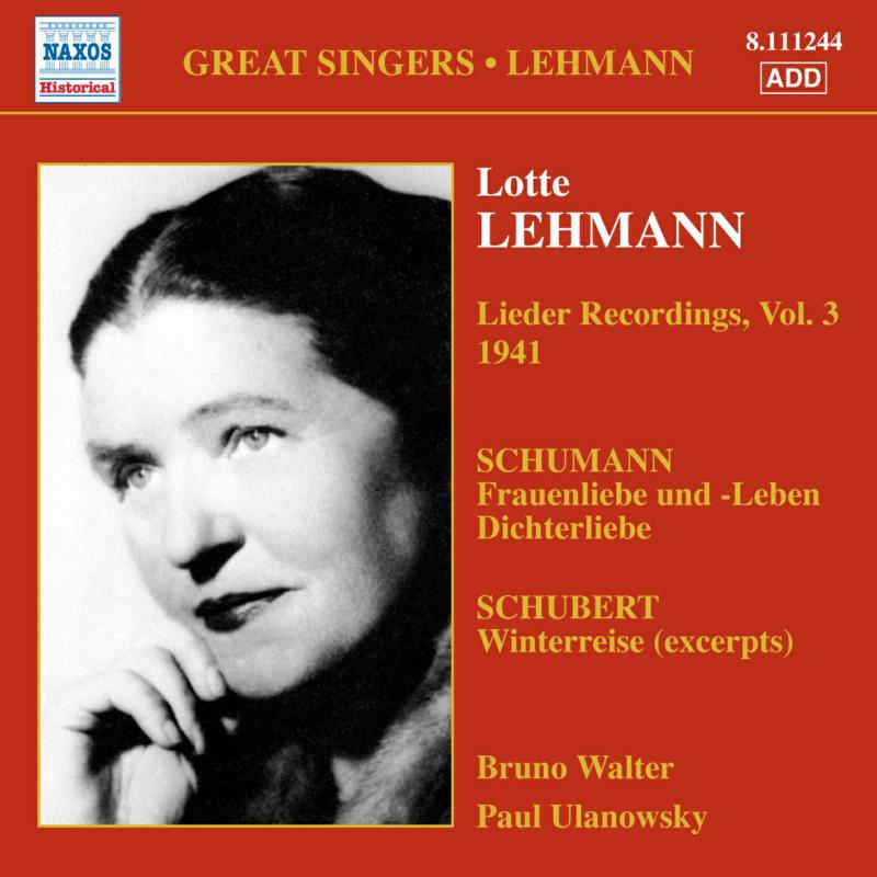 Picture of Lotte Lehman - SCHUMANN: Lieder Recordings, Vol. 3