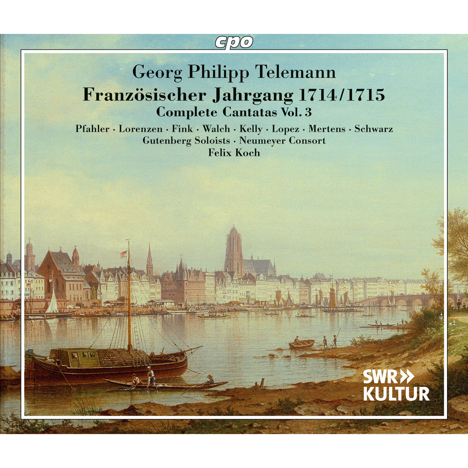 Picture of Annemarie Pfahler; Kathrin Lorenzen; Liselotte Fink; Etienne Walch; Fabian Kelly; Carlos Negrin Lopez; Klaus Mertens; Hans Jorg Mammel; Gotthold Schwarz; Gutenberg Soloists; Neumeyer Consor; Felix Koch - Georg Philipp Telemann: French Church Year 1714/1715 - Complete Cantatas, Vol. 3 <br />