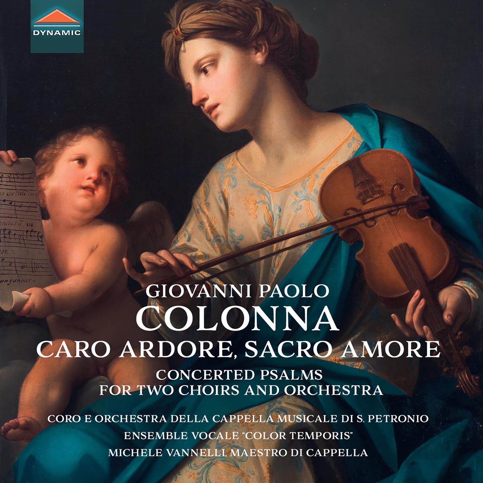 Picture of Clarissa Reali; Roberta Pozzer; Gabriella Martellacci; Michela Borazio; Alberto Allegrezza; Riccardo Pisani; Gabriele Lombardi; Guglielmo Buonsanti; Alessandro Ciccolini; Michele Santi; Matteo Frige; Sara Dieci; Francesco Tasini; Coro della Cappella Musicale Arcivescovile della Basilica di San Petro - Giovanni Paolo Colonna: Caro Ardore, Sacro Amore - Concerted Psalms for Two Choirs and Orchestra