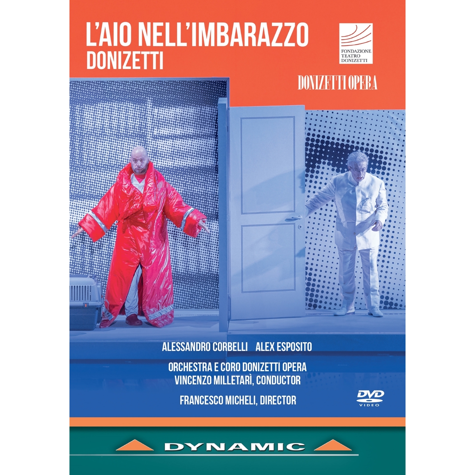 Picture of Alessandro Corbelli; Alex Esposito; Francesco Lucii; Marilena Ruta; Lorenzo Martelli; Caterina Dellaere; Lorenzo Liberali; Claudio Fenoglio; Francesco Micheli; Orchestra e Coro Donizetti Opera; Vincenzo Milletari - Gaetano Donizetti: L'aio nell'imbarazzo