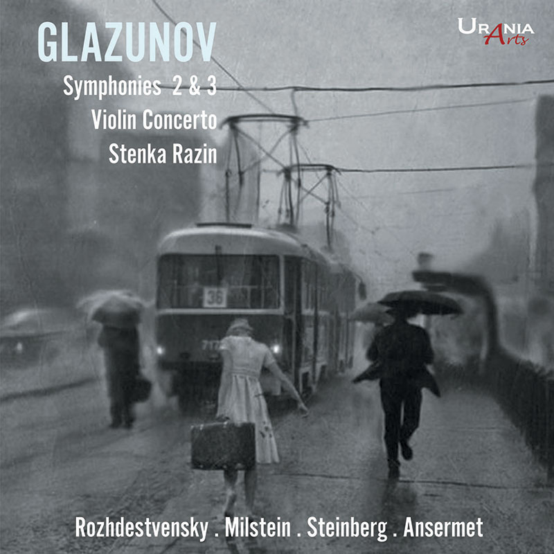 Picture of Natan Milstein, William Steinberg, Ernest Ansermet, Gennadij Rozhdestvensky, Pittsburg Symphony Orchestra, Orchestre de la Suisse romande, USSR Ministry of Culture Symphony Orchestra - Glazunov: Symphonies, Piano Concerto and Stenka Razin