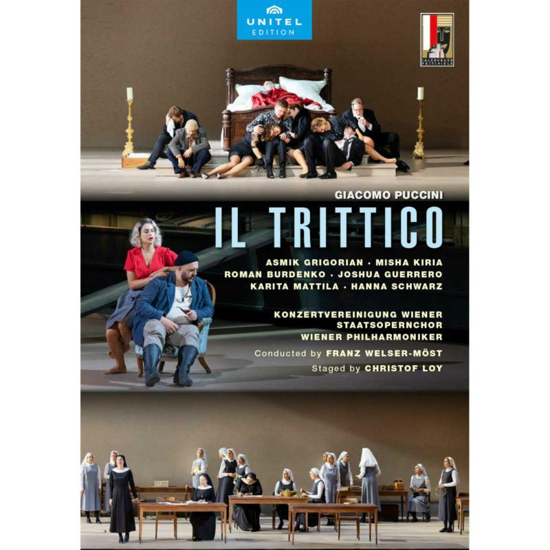 Picture of Asmik Grigorian; Misha Kiria; Roman Burdenko; Joshua Guerrero; Karita Mattila; Hanna Schwarz; Wiener Staatsopernchor; Wiener Philharmoniker; Christof Loy; Franz Welser-Most - Giacomo Puccini: Il Trittico