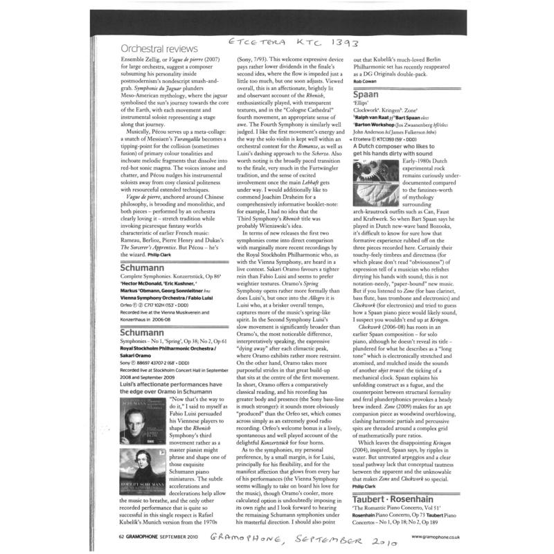 Picture of Kringen, Zone, Clockwork - Spaan/Van Raat/The Barton Work