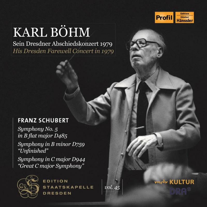 Picture of Staatskapelle/Bohm - Karl B�hm: His Dresden Farewell Concert in 1979: Symphony No.5 in B flat major, Symphony in B minor, Symphony in C major