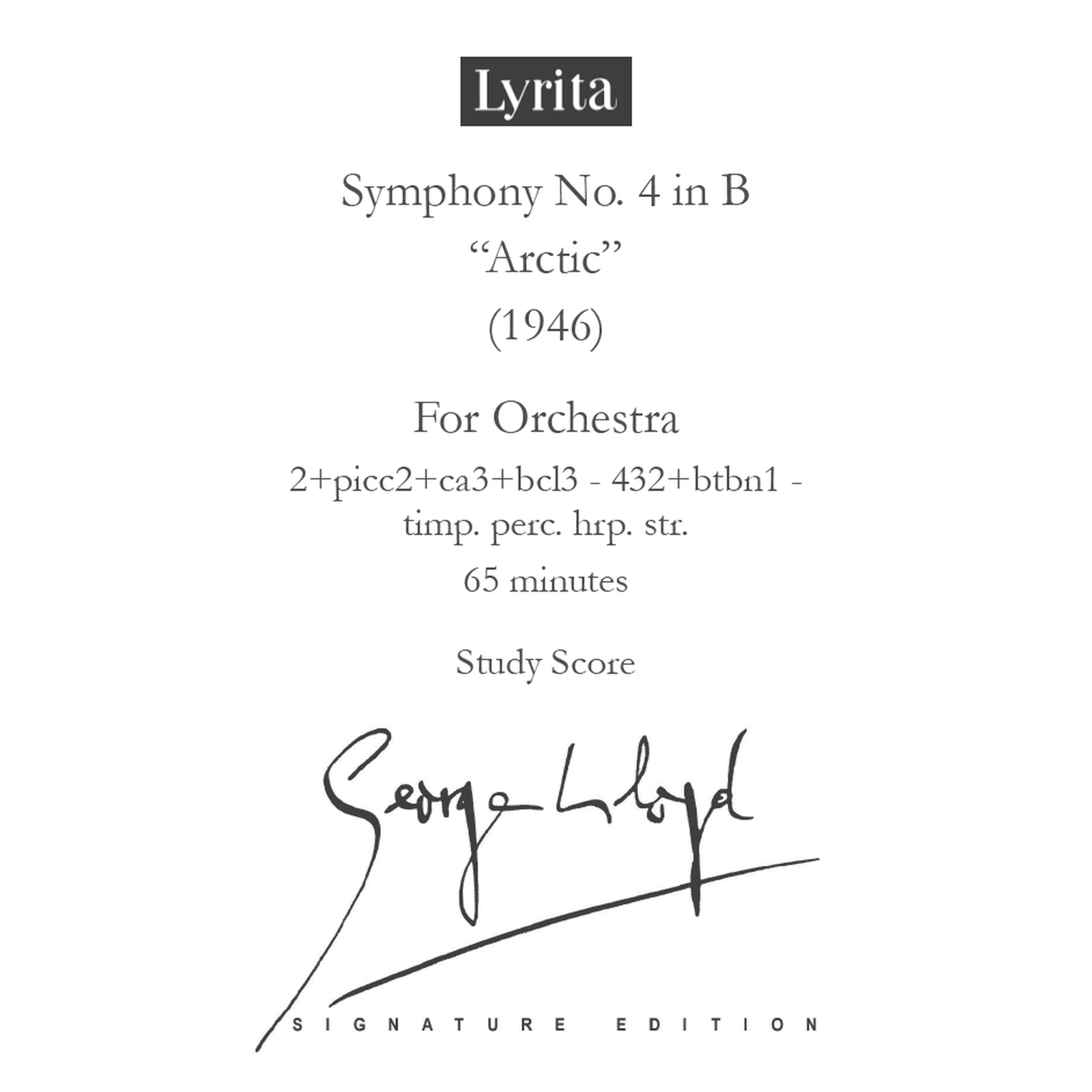 Picture of George Lloyd - George Lloyd: Symphony No. 4 - Study Score
