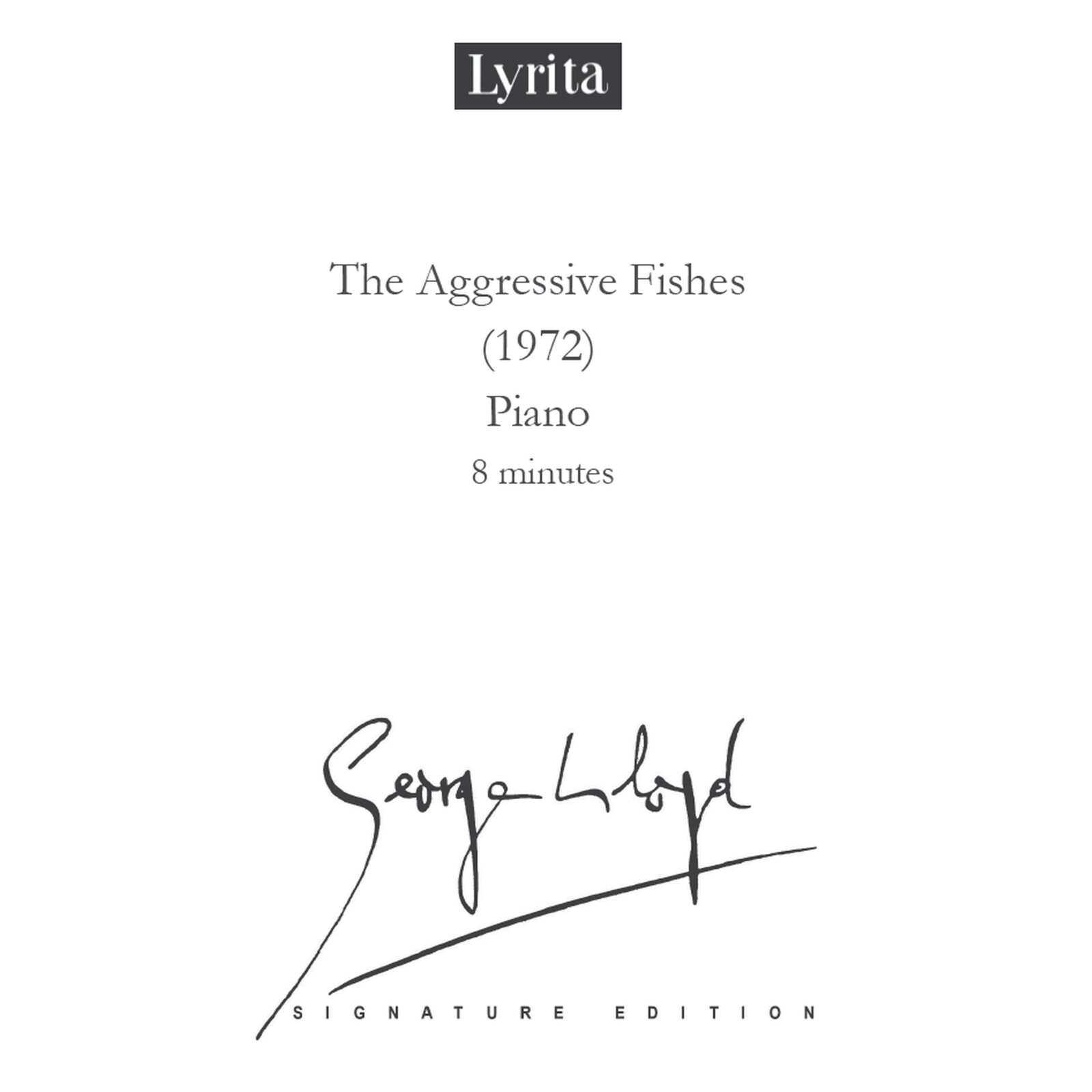 Picture of George Lloyd - George Lloyd: The Aggressive Fishes (1972) - Score for solo piano