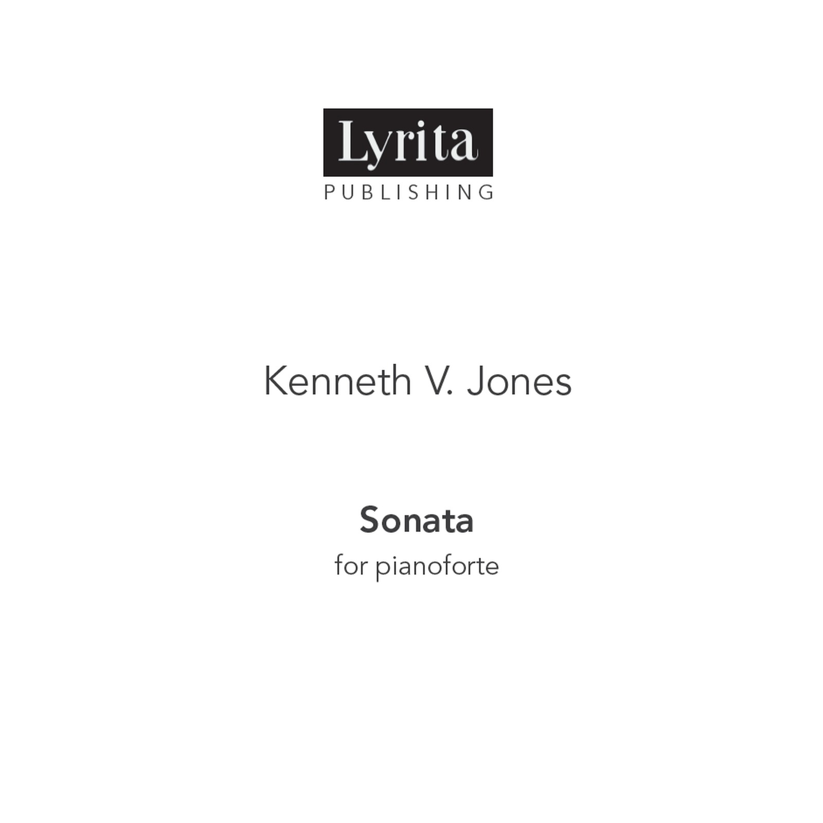 Picture of Kenneth V. Jones - Kenneth V. Jones: Sonata for Pianoforte - score for solo piano