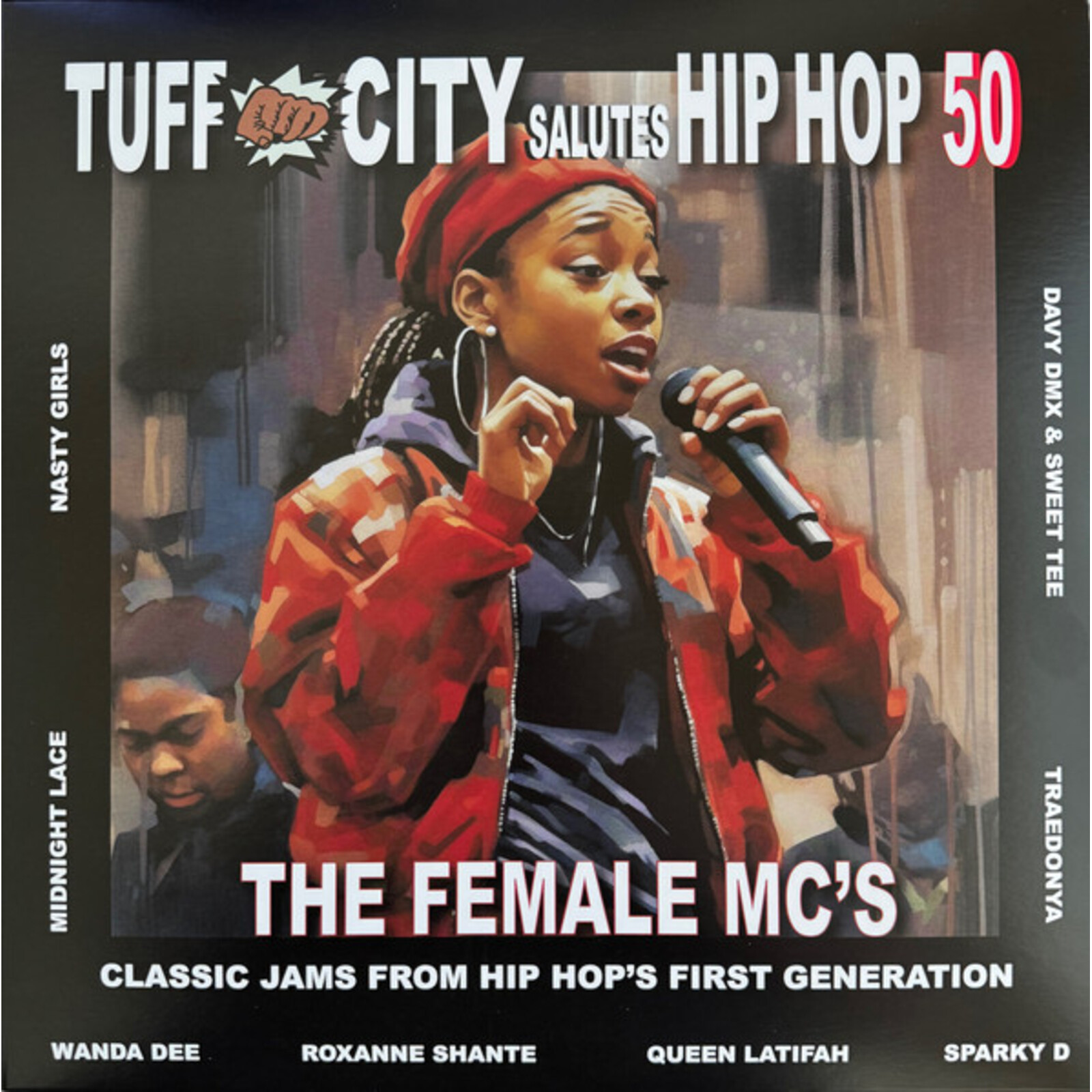 Picture of Various Artists - Tuff City Salutes Hip Hop 50: The Female Mc's (Half Red/Half Orange Vinyl)