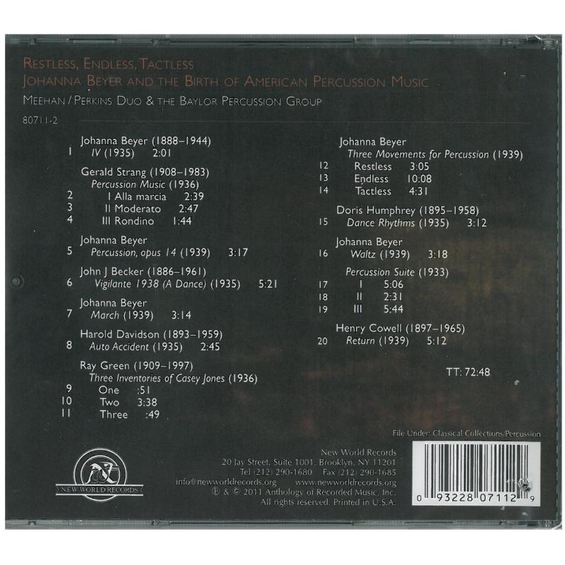 Picture of Meehan/Perkins/The Baylor Percussion Group - Restless, Endless, Tactless