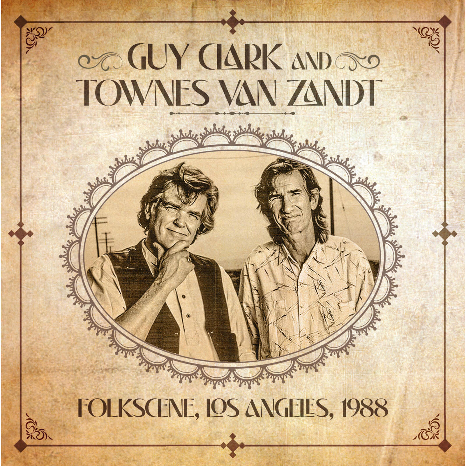 Picture of Guy Clark and Townes Van Zandt - Folkscene Los Angeles 1988