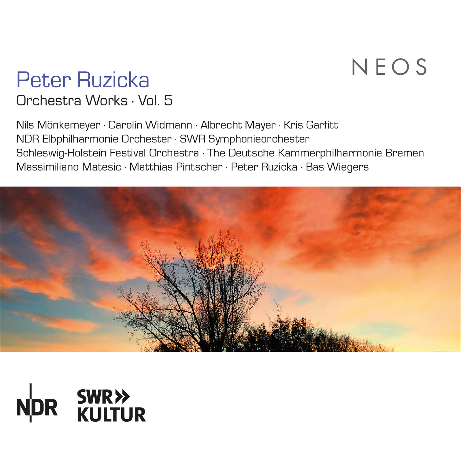 Picture of Peter Ruzicka, Nils Monkemeyer, Carolin Widmann, Albrecht Mayer, Kris Garfitt, NDR Elbphilharmonie Orchester, Matthias Pintscher, SWR Vokalensemble Stuttgart, SWR Symphonieorchester, Bas Wiegers, Schleswig-Holstein Festival OrchestraThe Deutsche Kammerphilharmonie Bremen, Massimiliano Matesic - Orchestra Works Vol. 5