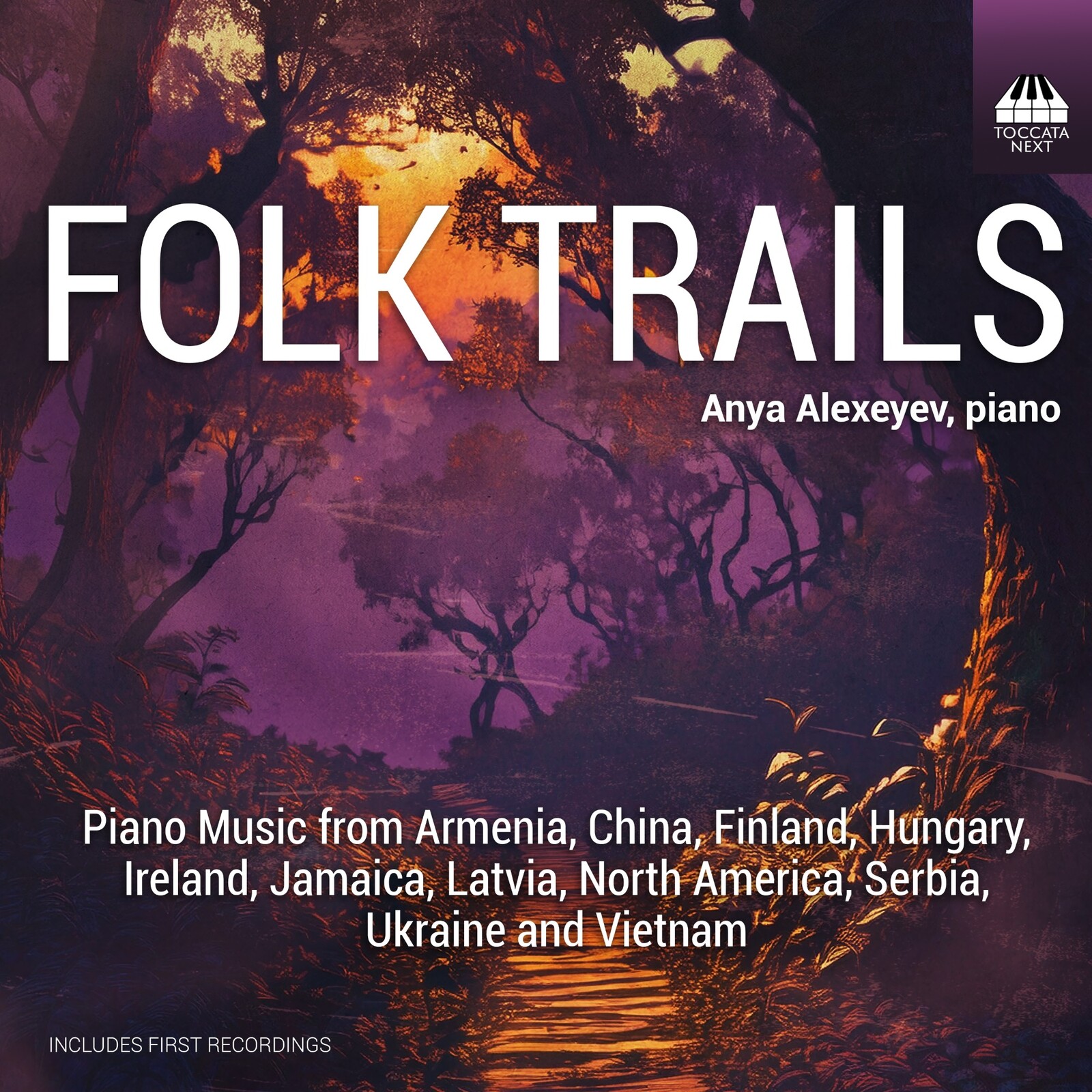 Picture of Anya Alexeyev; Leslie De'Ath - Folk Trails: Piano Music from Armenia, China, Finland, Hungary, Ireland, Jamaica, Latvia, North America, Serbia, Ukraine and Vietnam