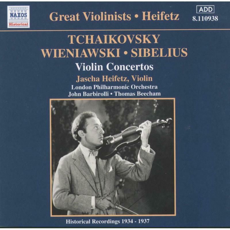 Picture of Heifetz - TCHAIKOVSKY / WIENIAWSKI / SIBELIUS: Violin Concertos