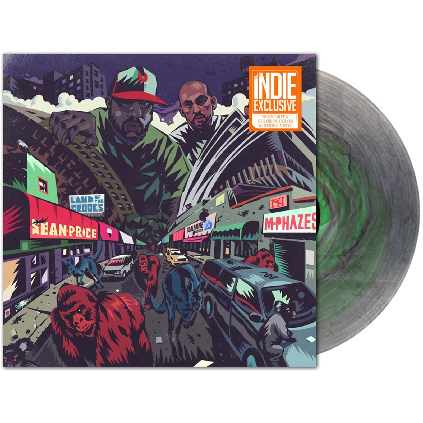 Picture of Sean Price & M-Phazes - Land Of The Crooks (Neon Green Color-In-Color w/ Smoke Vinyl)