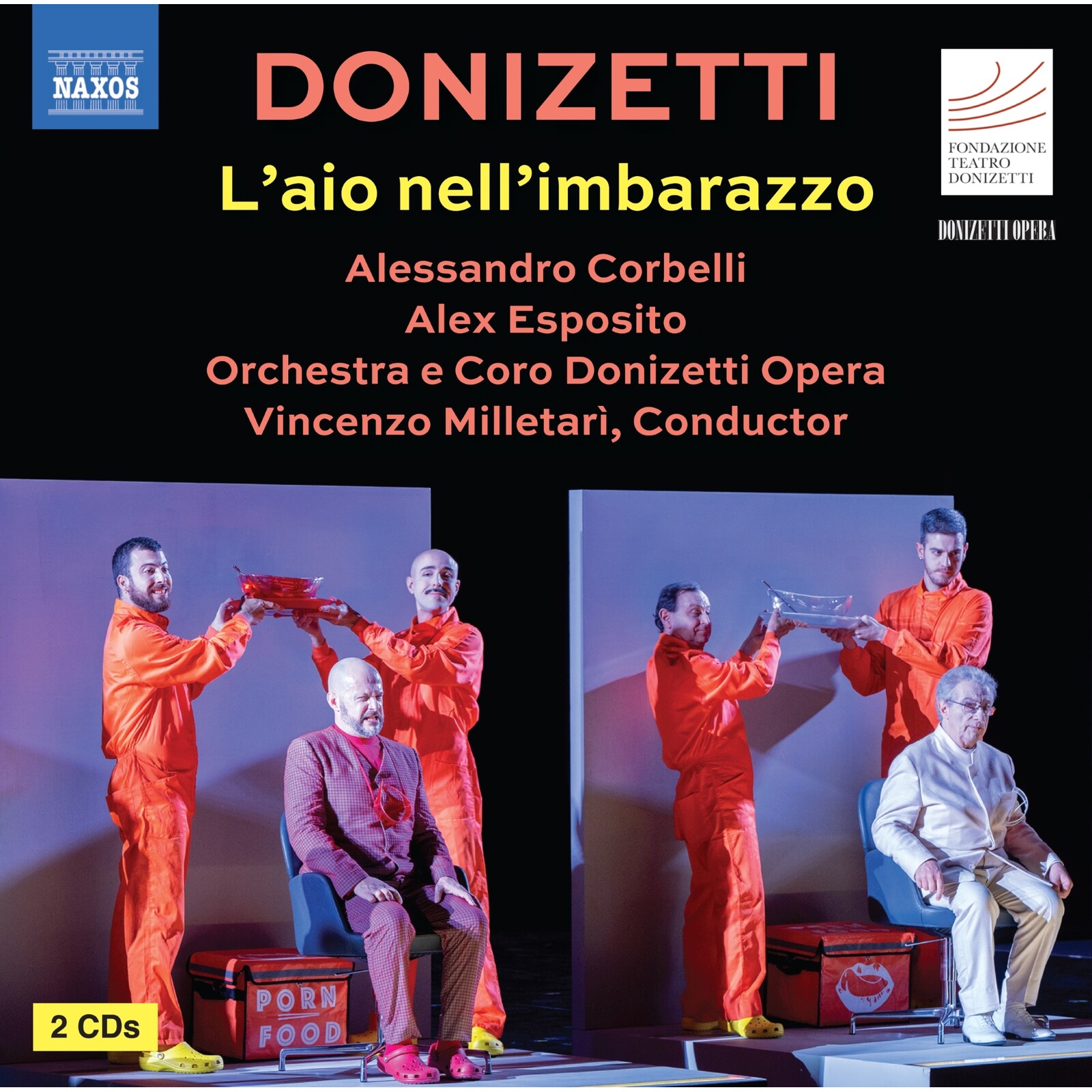 Picture of Marilena Ruta; Caterina Dellaere; Francesco Lucii; Lorenzo Martelli; Alessandro Corbelli; Lorenzo Liberali; Alex Esposito; Hana Lee; Orchestra e Coro Donizetti Opera; Vincenzo Milletari - Gaetano Donizetti: L'aio nell'imbarazzo