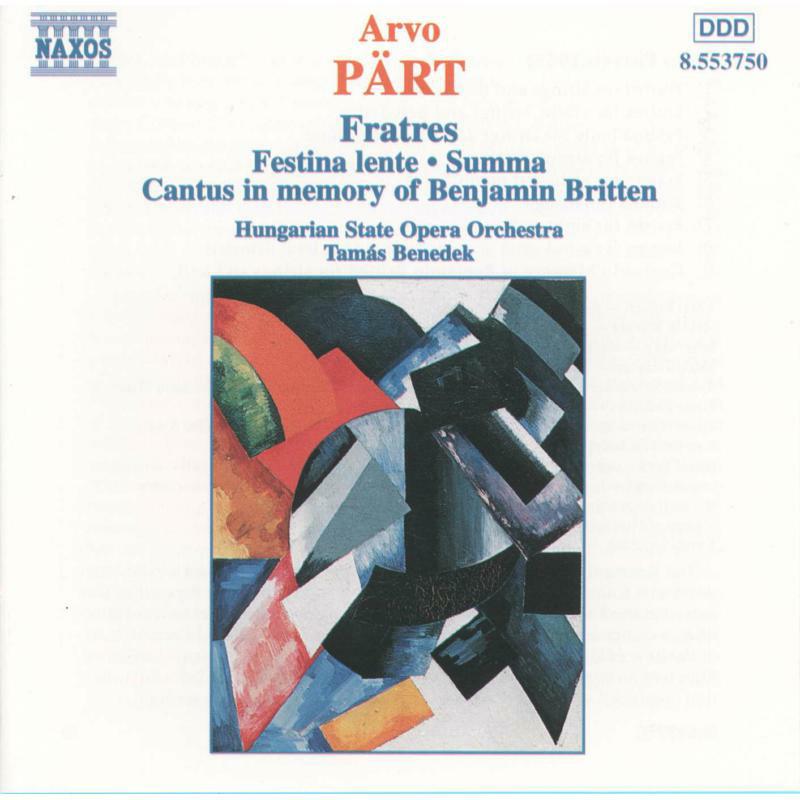 Picture of Hung Soo:Benedek - PART: Fratres / Festina Lente / Summa