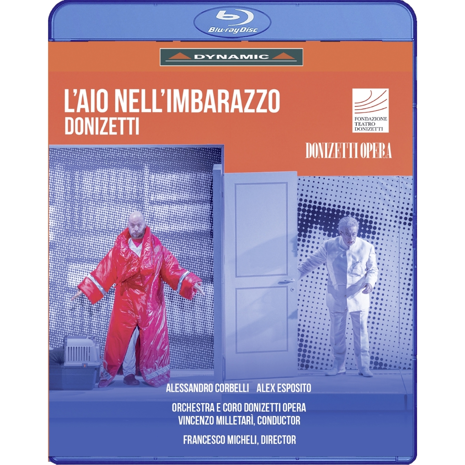 Picture of Alessandro Corbelli; Alex Esposito; Francesco Lucii; Marilena Ruta; Lorenzo Martelli; Caterina Dellaere; Lorenzo Liberali; Claudio Fenoglio; Francesco Micheli; Orchestra e Coro Donizetti Opera; Vincenzo Milletari - Gaetano Donizetti: L'aio nell'imbarazzo