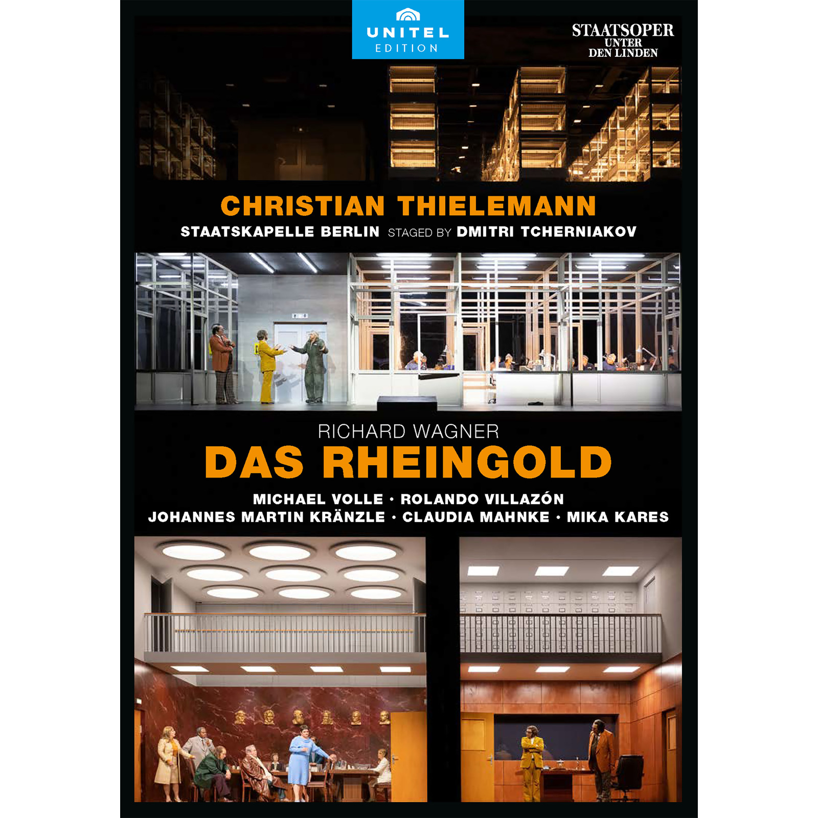 Picture of Michael Volle; Rolando Villazon; Johannes Martin Kranzle; Mika Kares; Claudia Mahnke; Staatskapelle Berlin; Dmitri Tcherniakov; Christian Thielemann - Richard Wagner: Das Rheingold