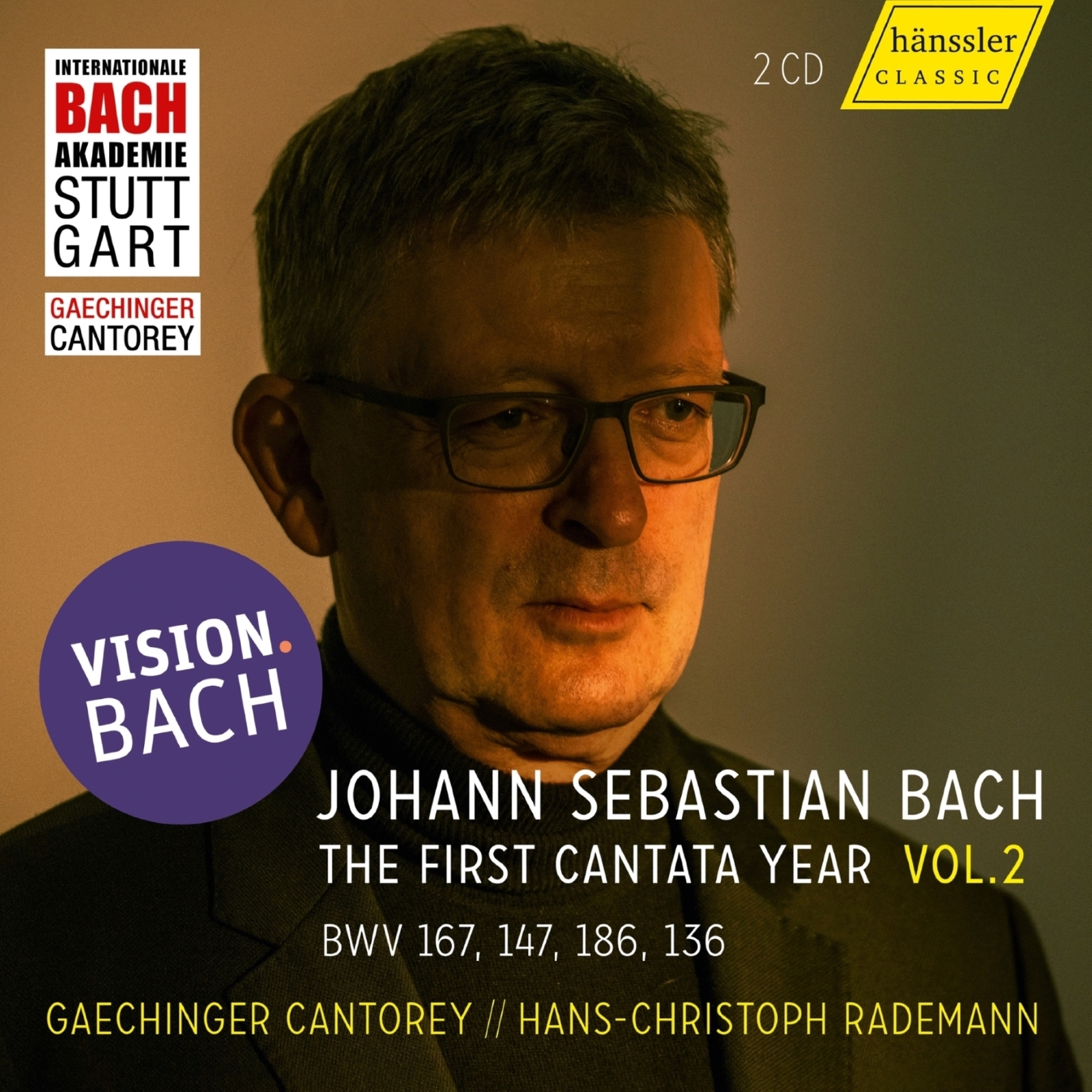 Picture of Gaechinger Cantorey; Miriam Feuersinger; Alex Potter; Benedikt Kristjansson; Elisabeth Breuer; Julian Habermann; Matthias Winkhler; Peter Harvey; Hans-Christoph Rademann - VISION.BACH - The First Cantata Year, Vol. 2 (BWV 167, 147, 186, 136)
