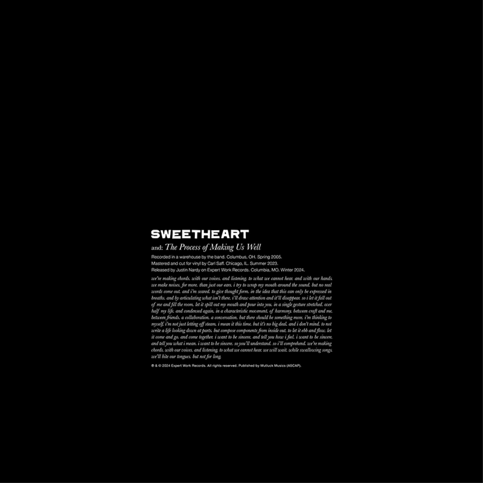 Picture of Sweetheart - The Process of Making Us Well