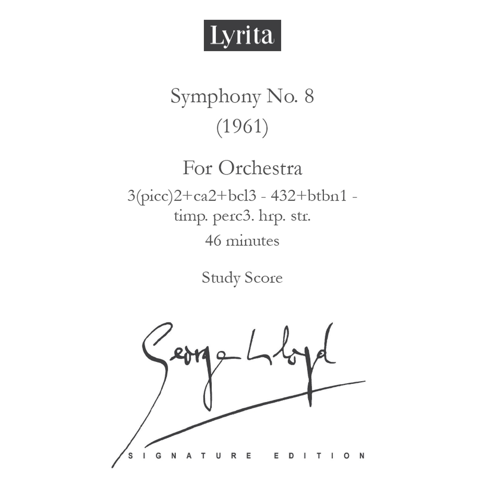 Picture of George Lloyd - George Lloyd: Symphony No. 8 - Study Score