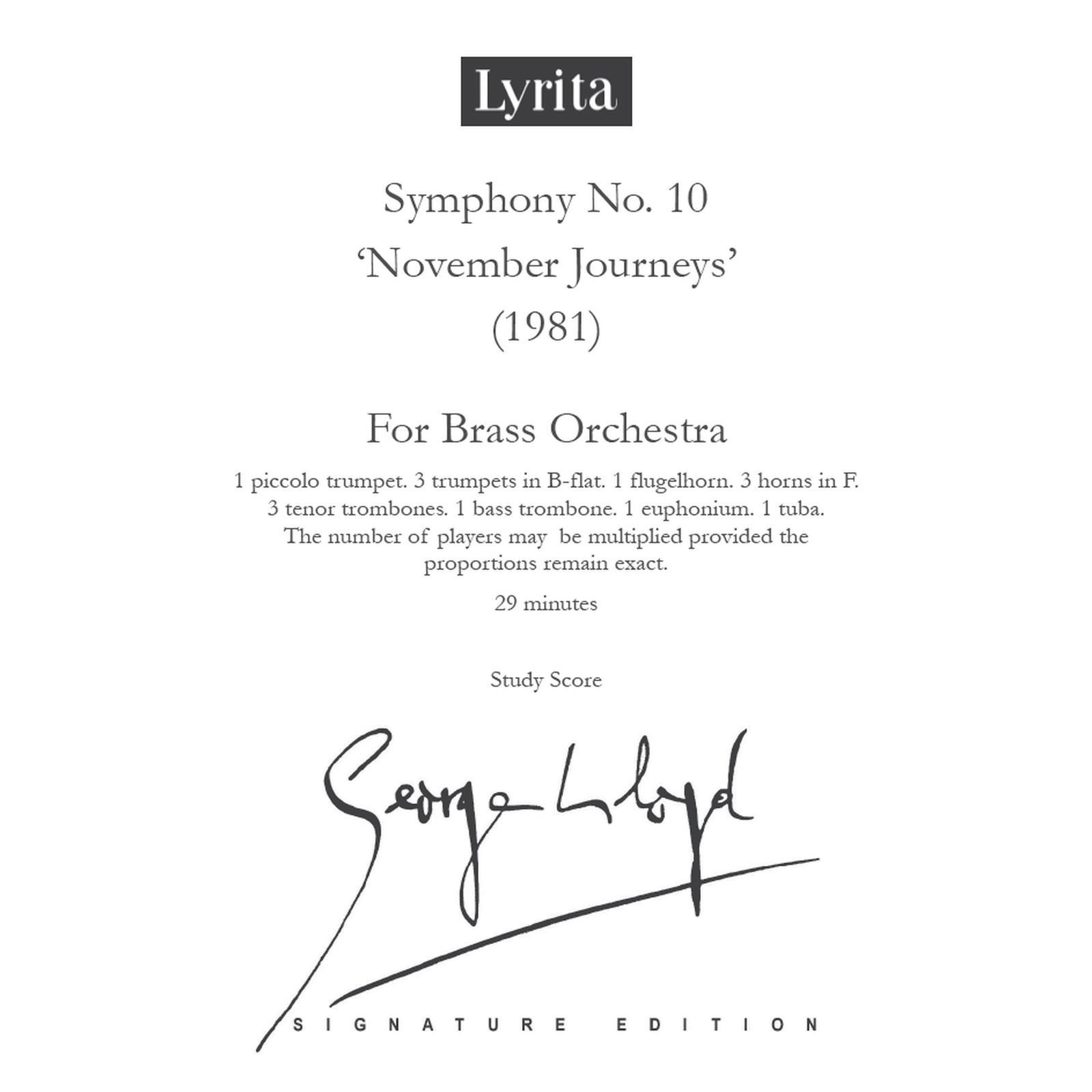 Picture of George Lloyd - George Lloyd: Symphony No. 10 - Study Score