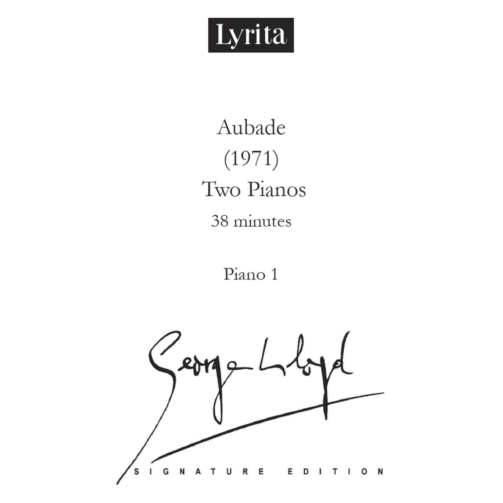 Picture of George Lloyd - George Lloyd: Aubade (1971) - Score for two pianos