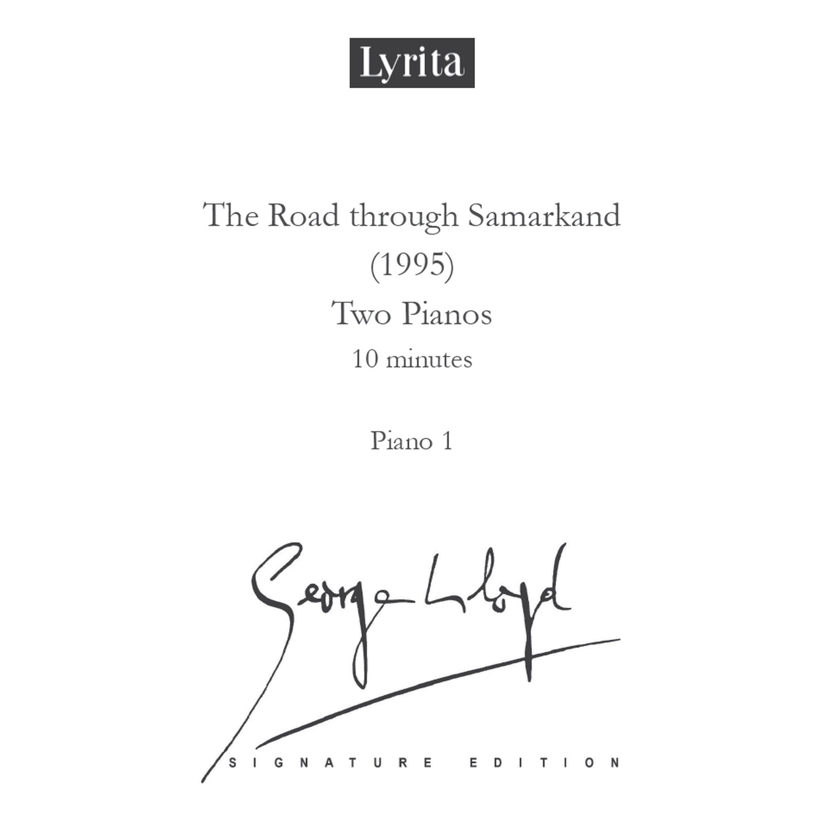Picture of George Lloyd - George Lloyd: The Road through Samarkand (1995) - Score for two pianos