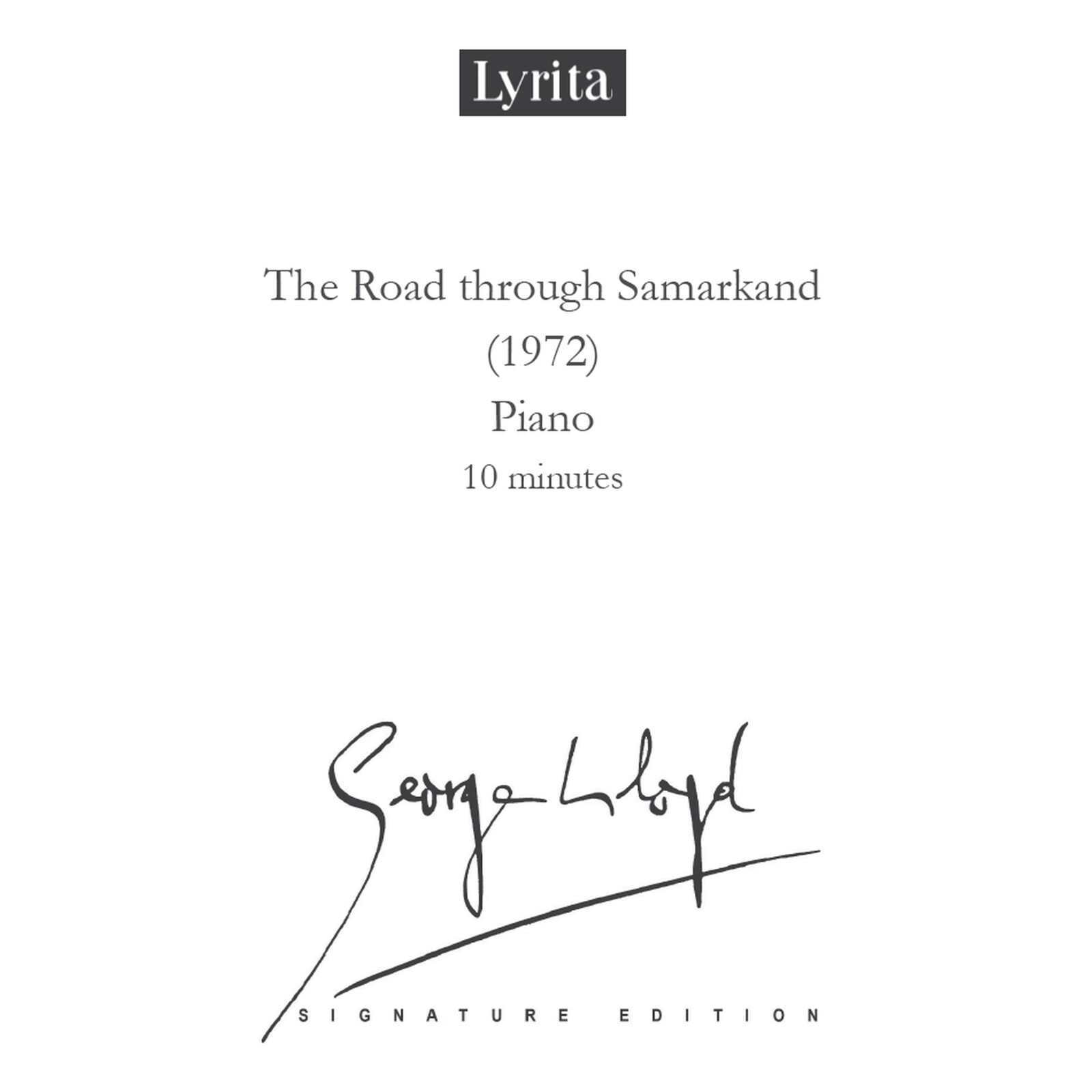 Picture of George Lloyd - George Lloyd: The Road through Samarkand (1972) - Score for solo piano